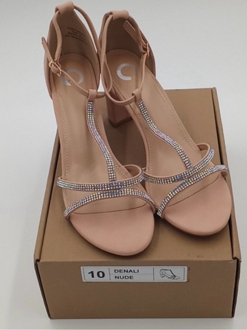 Journee Collection Denali T-Strap Rhinestone Pumps Nude 10M - Picture 2 of 9